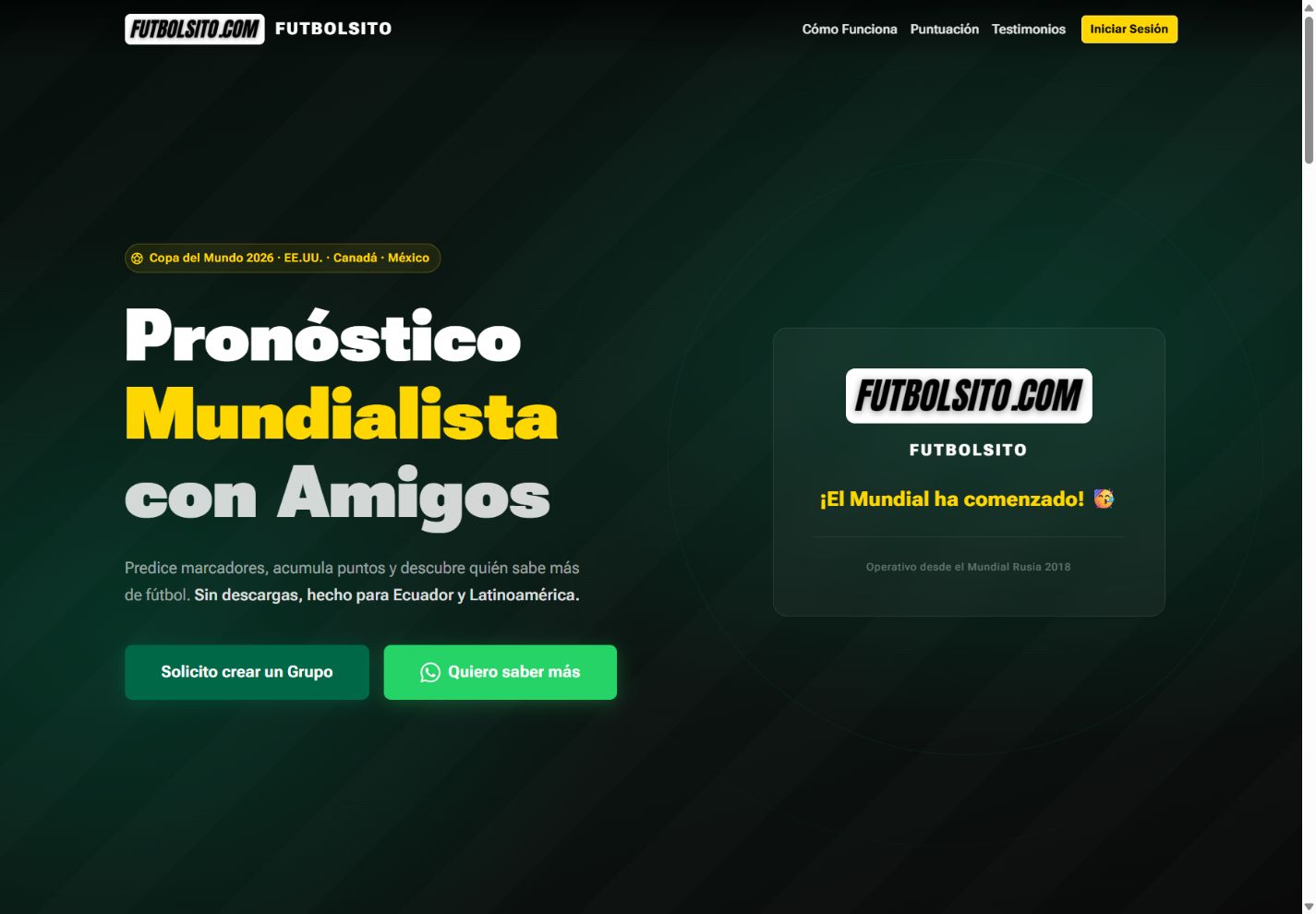 Futbolsito — Personal product · Football predictions